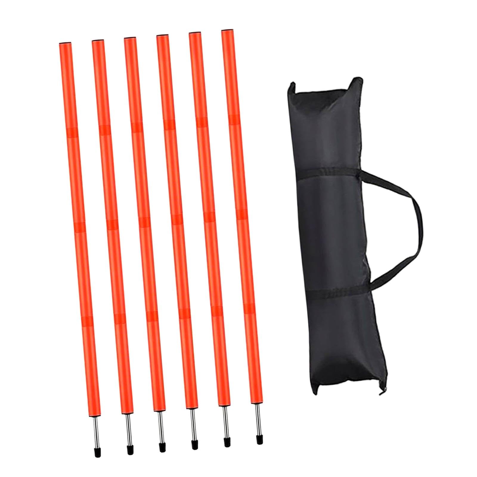 Perfeclan 6 Piezas Postes de Agilidad para Fútbol Equipo de Ejercicios con Material PP Metal Fácil de Transportar Montaje Rápido Adecuado para Entrenamientos