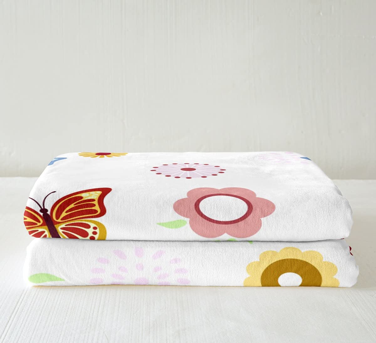 Loussiesd Schmetterling Decke 150x200cm Mädchen Schmetterling Blumen Kuscheldecke für Sofa Wunderschönes Schmetterling Wohndecke Tierwelt Schlafzimmer Dekor Flanell Fleecedecke