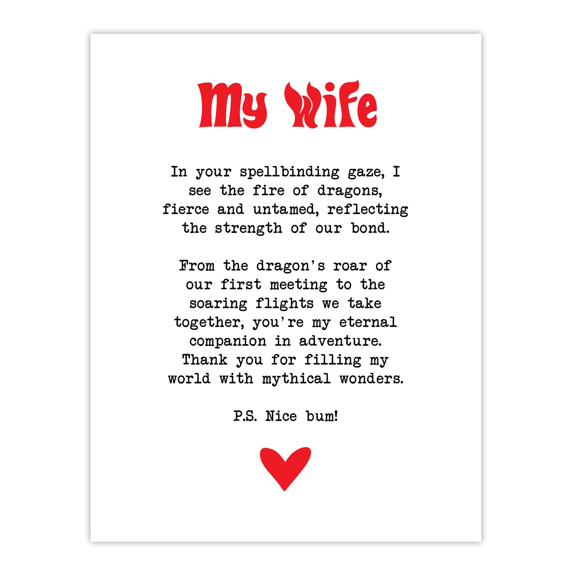 Artery8 Love Poem Role Play Game Nerd Wife Romantic Bedroom Large Wall Art Poster Print Thick Paper 18X24 Inch