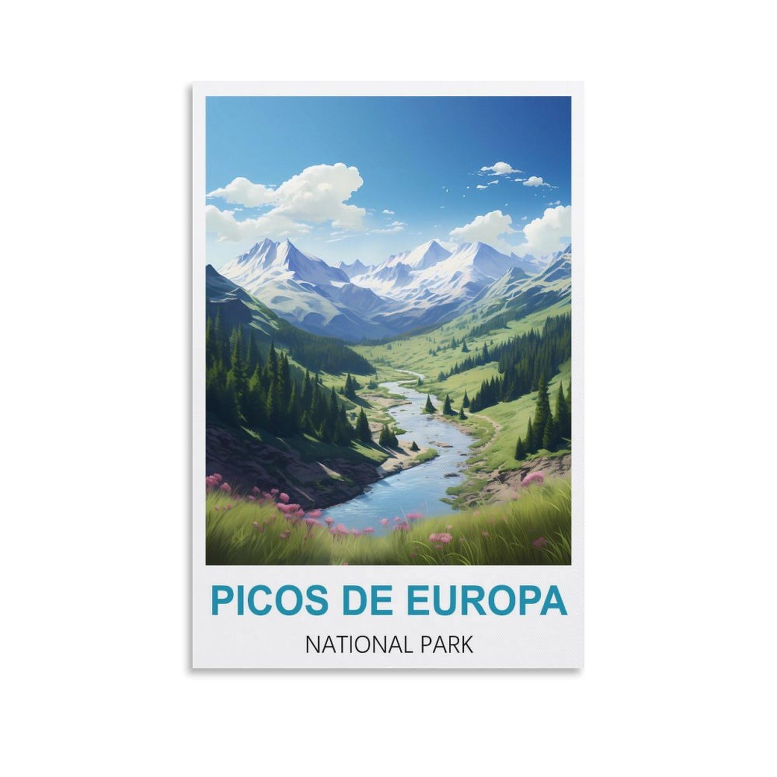 Metal Tin Sign Plaque Poster,Picos De Europa National Park,Vintage Plaques Poster Plaque Decor Retro Posters Gallery Wall Art Print 30x30cm
