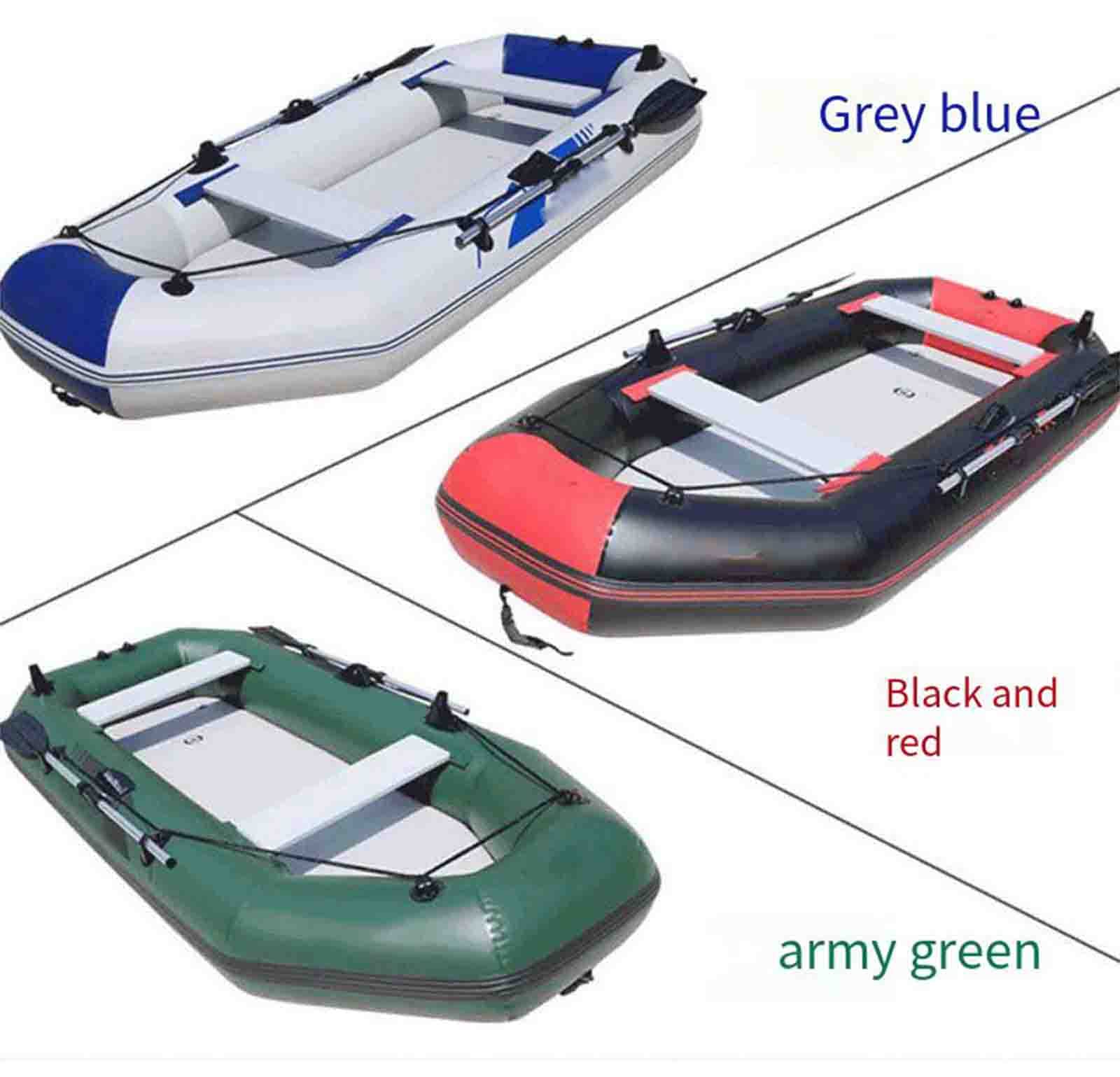 FJAUOQ Bateau Gonflable 2 3 4 Place Bateau De Peche Bateau Pneumatique Peche Canoe Gonflable Canoë Kayak Gonflable Gonflable SièGe en Bois Aluminium Bateau De Pagaie Corde Pompe à Pied Patch Lake