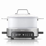Ninja Foodi 6.5 qt Everyday PossibleCooker, 6-in-1 Functionality, Multi Cooker, Slow Cooker, Stainless Steel/White, MC1100 (Renewed)