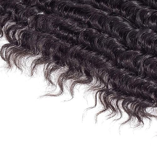 Extensiones de cabello humano para ondas profundas de impacto, kit de 45 y 50 cm negro 4