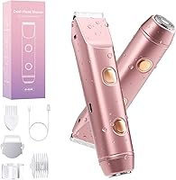 OWLTRON Bikini Trimmer for Women: IPX7 Waterproof Electric Razor with Dual Heads - Rechargeable Wet Dry Shaver for Pubic Body Face Hair