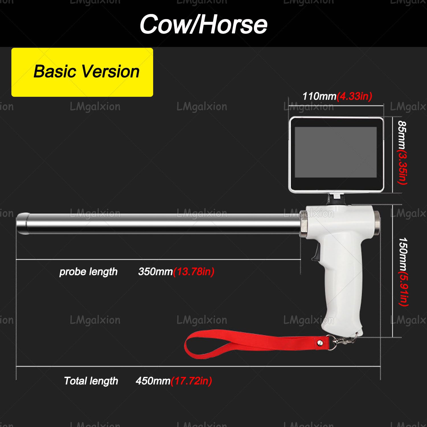 Veterinary Visual Ai Scope, regulowany ekran 10,9 cm, wodoodporna kamera, narzędzie do inseminacji AI dla bydła, koni, świni, owiec, zestaw do hodowli psów