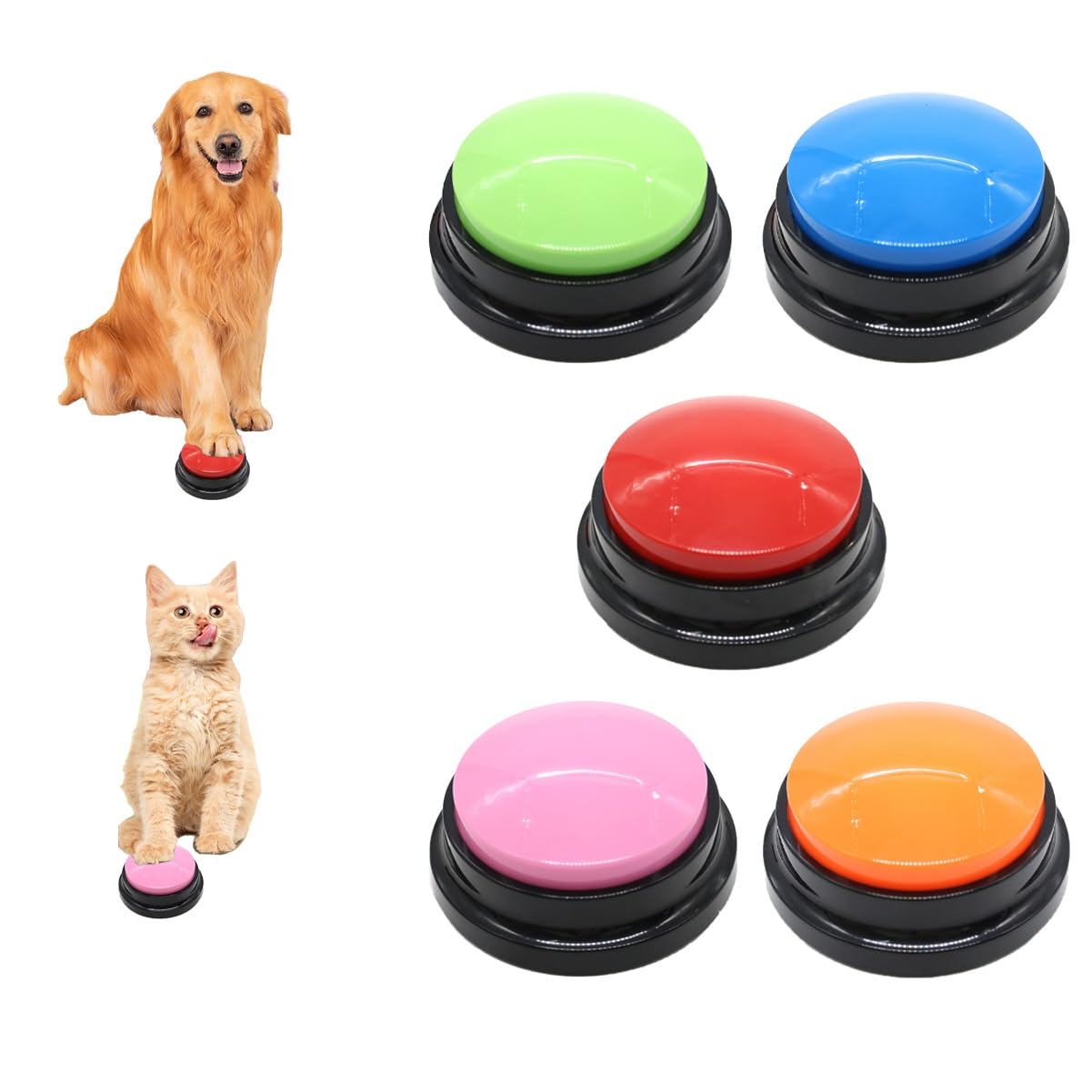 Botones para Perros Hablar, tablero de sonido para perros, botones de perro parlante, botones de entrenamiento de perros grabables por voz de los años 30, juego de iniciación de botones de habla para