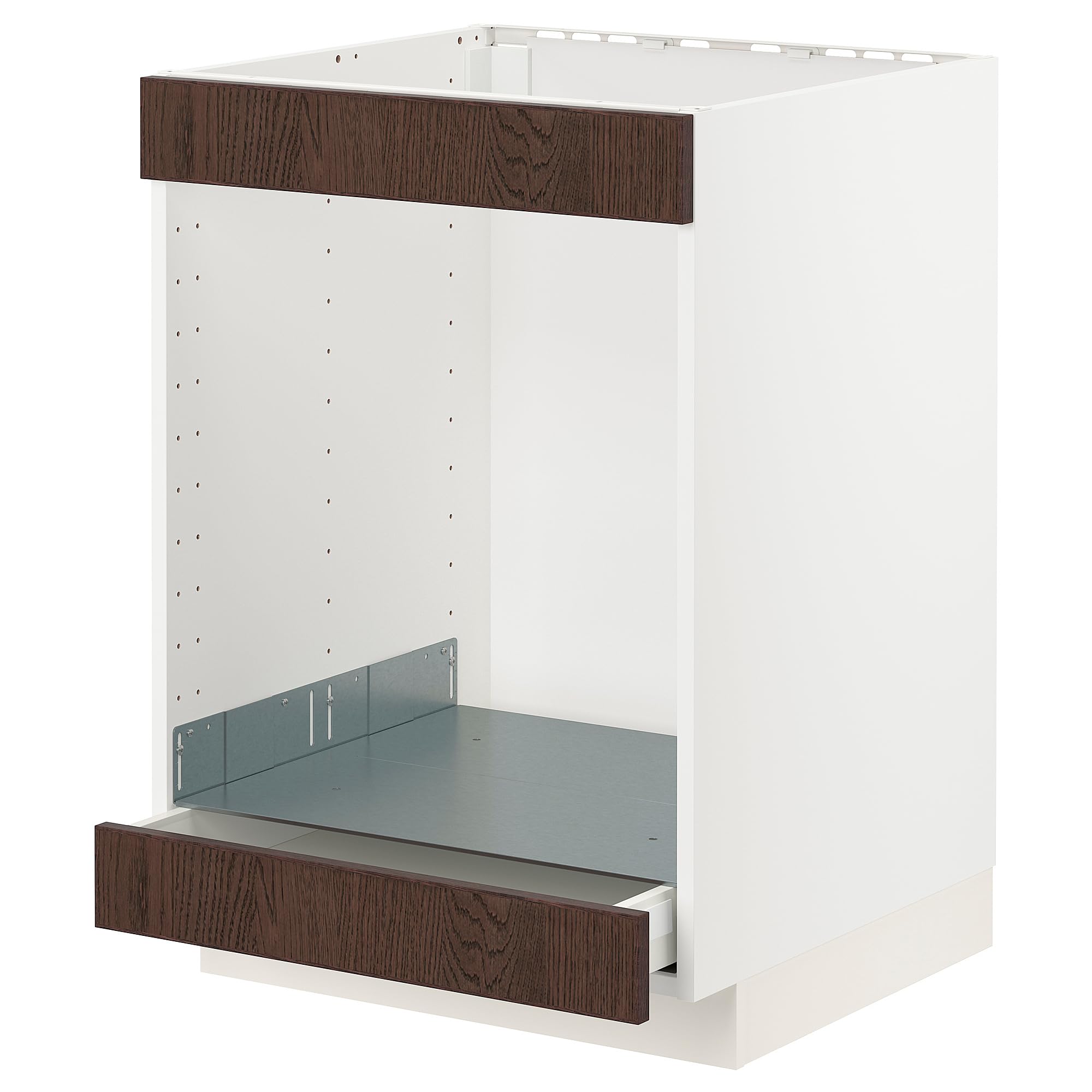 Meuble METOD MAXIMERA plaque de cuisson four blanc marron sinarp 60x60 cm