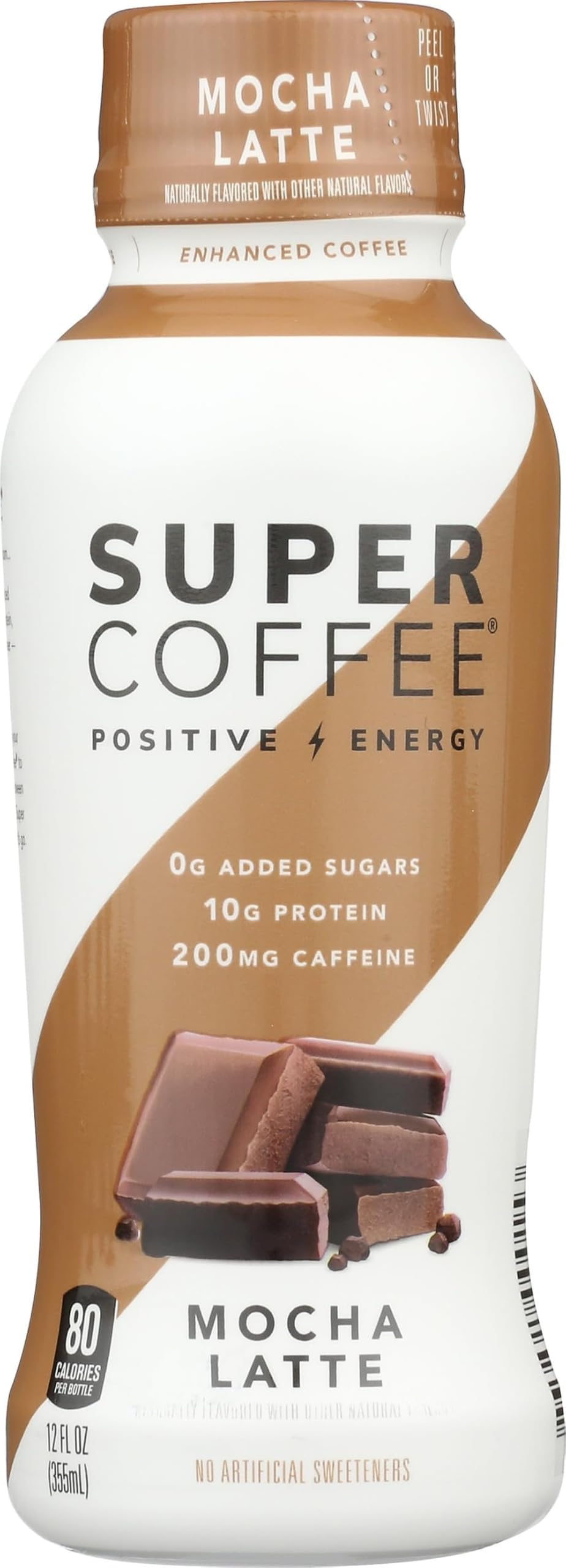 Super Coffee, Iced Keto Coffee (0g Added Sugar, 10g Protein, 80 Calories) [Mocha Latte] 12 Fl Oz, 1 Pack | Iced Coffee, Protein Coffee, Coffee Drinks, Smart Coffee - SoyFree GlutenFree