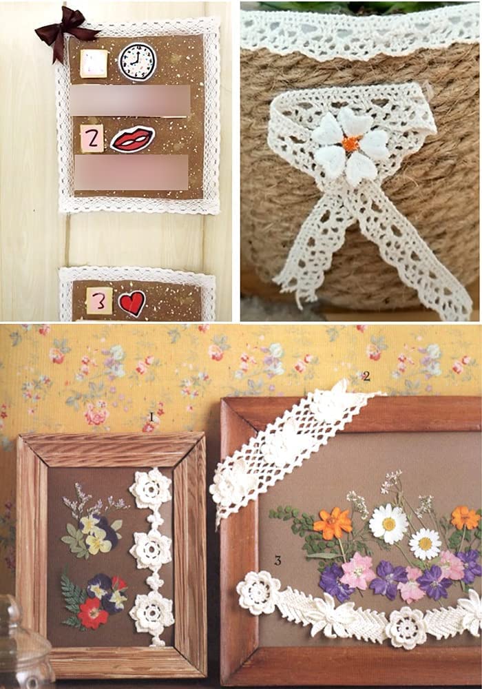 HIQIU Pizzo In Cotone Vintage Con Ricamo Floreale, Larghezza 14cm, Lunghezza 5 Yards, Per Cucito E Decorazioni Fai Da Te