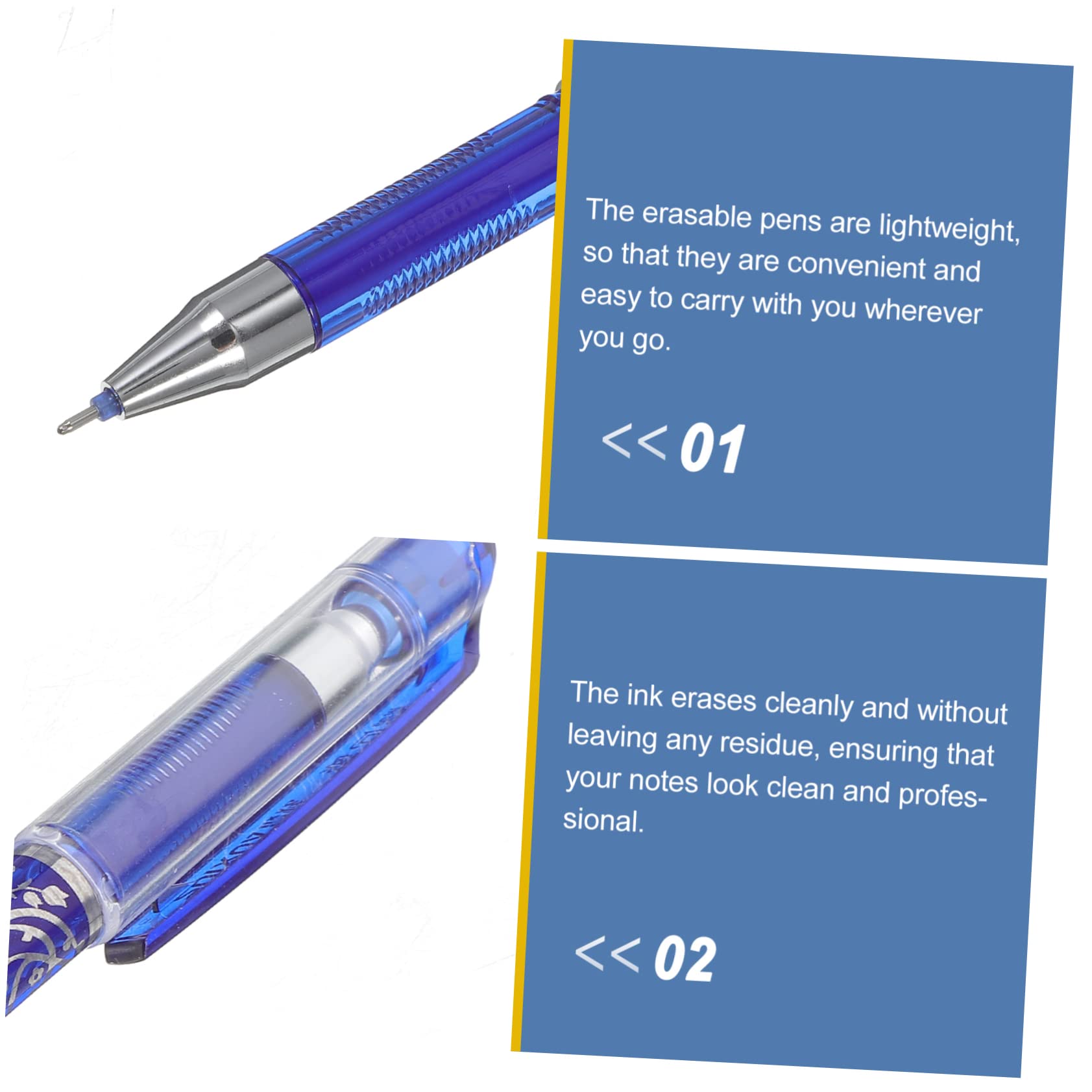 NUOBESTY 36piezas Bolígrafos Borrables Azul Set De Utensilios Para Escritura Material Escolar y