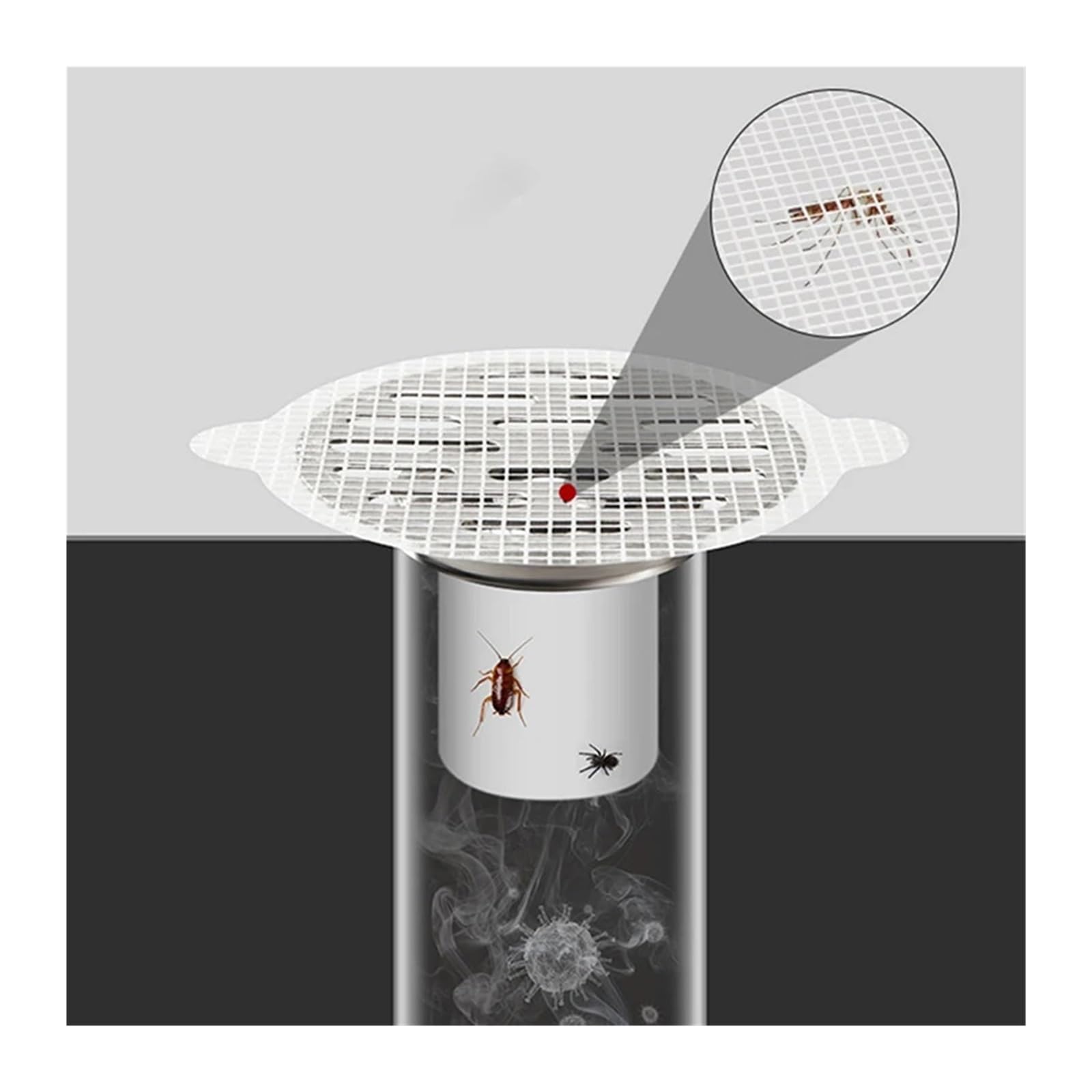 Naklejka na sitko podłogowe, Naklejki siatkowe na odpływ włosów Wiele rozmiarów 10/20/30 szt(10cm-20pcs,2SET)