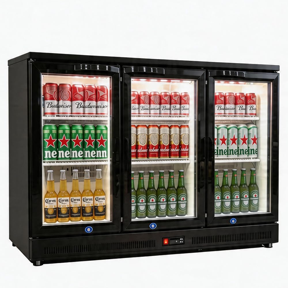 Back Bar Cooler Fridge,7 Cu Ft Compact Commercial Beer Refrigerator Beverage Undercounter Refrigerator, Display Fridge with LED Light Adjustable Shelves,ETL and NSF Approval,Sliding Door