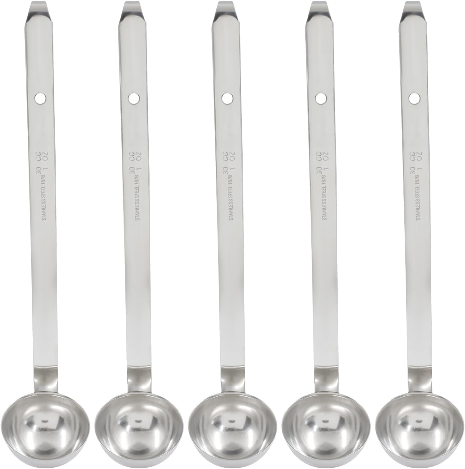 5 Pack 2 oz Soup Ladle Set, Stainless Steel Ladles with Long Handles for Effortless Stirring, Portioning & Serving Soups, Sauces, Stews(Silver)