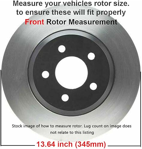 Miniatura 3 de Detroit Axle - Kit de freno delantero para Dodge Challenger Charger Magnum Chrysler 300 Rotores de freno de disco perforados y ranurados Pastillas