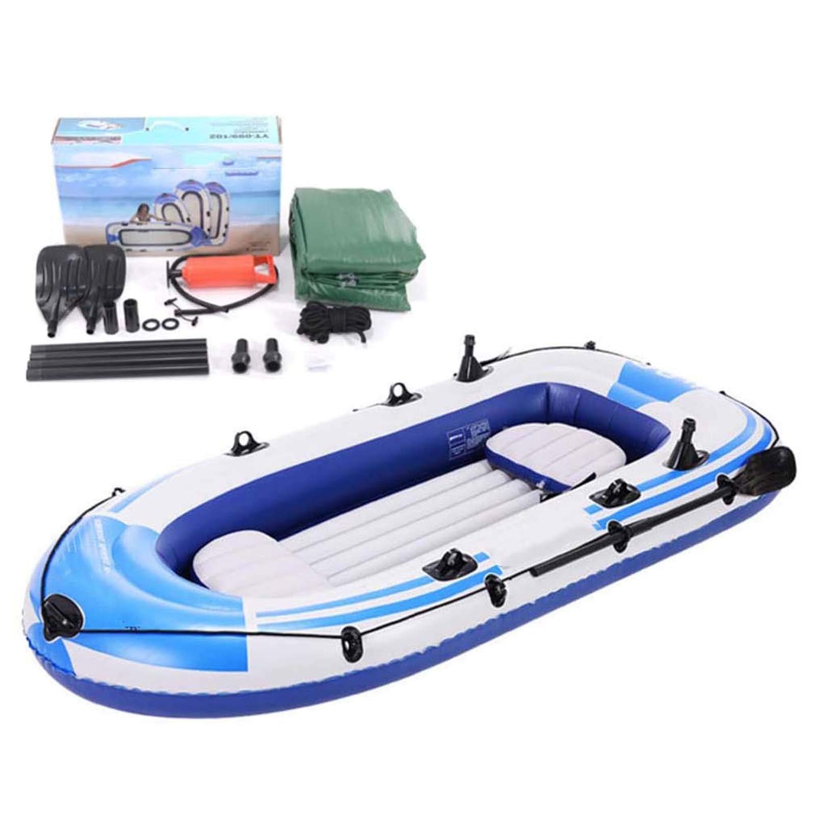 Schlauchboot für 4 Personen, Gummifischerboot Ruderboot mit Pumpe, Ruder, Reparaturwerkzeughalterung bis 320 kg Geeignet für angeln, Wassersport, Urlaub und Freizeit
