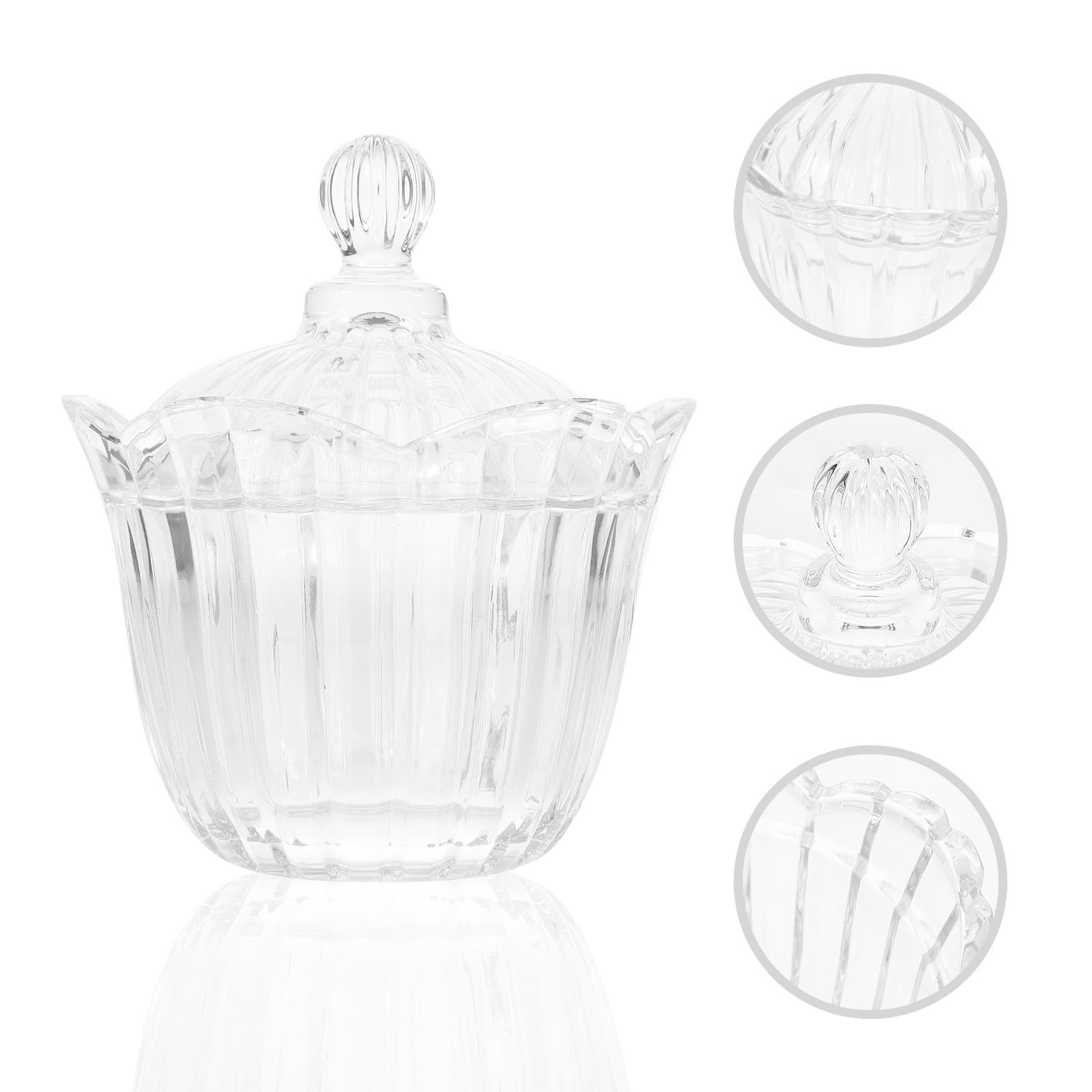 SHINEOFI 2 Piezas Tarro de Cristal para Snacks con Tapa, Tarro de Dulces de Vidrio, para Guardar Alimentos y Decorar Escritorio, Estilo Simple