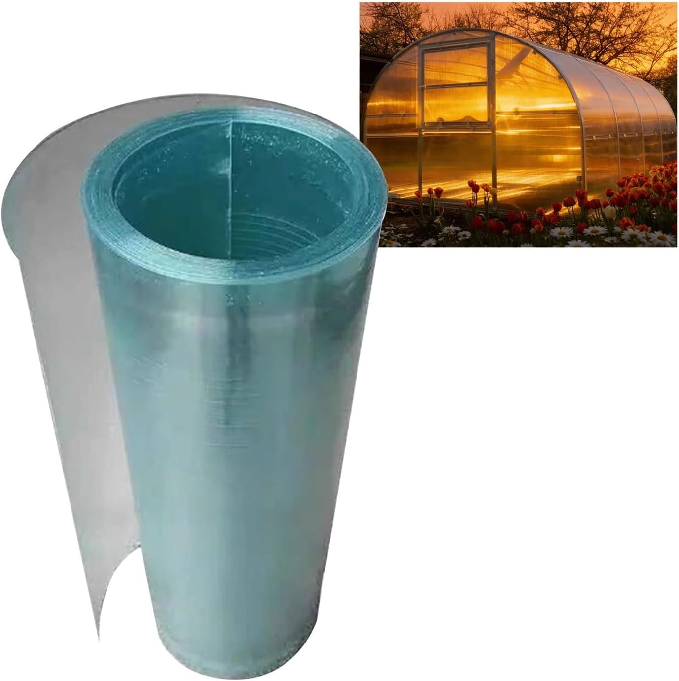 Transparent Roof Panels, Polycarbonate Roofing Roll Polycarbonate Sheets for Sunrooms, Trellises, Carports, Sheds, Gardens(1x20m)