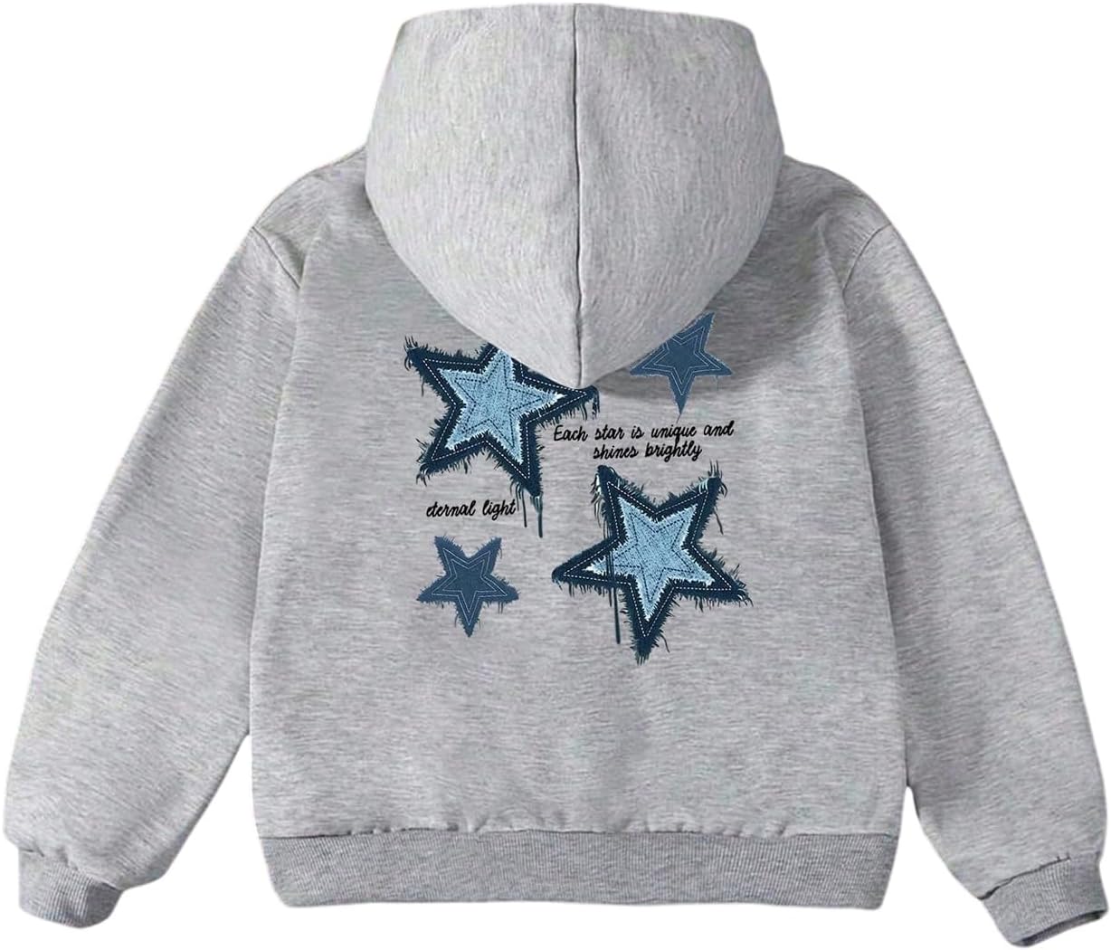 Girl's Preppy Letter Graphic Hoodie Hooded Long Sleeve Sweatshirts Cute Pullover Tops