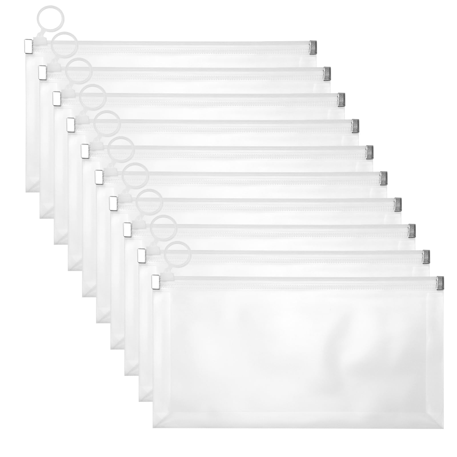 Lot De 10 Pochettes à Fermeture éclair Baotongle En Plastique Imperméable Avec Fermeture éclair - 5 Couleurs