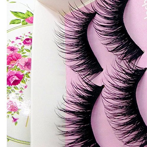 Preisvergleich Produktbild Hniunew Falsche Wimpern KüNstliche 3D Pure Handgemacht Langlebige Flauschige KüNstliche Wimpern 5 Paare Karneval Make Up Schwarz Lange Dick Wimpern FüR Party Beauty Outdoor Indoor