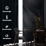 DWCN Blackout Curtains with Tiebacks Window Treatment, Thermal Insulated Grommet Room Darkening Curtains/Drapes for Bedroom (Set of 2, 60 inches Wide by 36 inches Long, Navy)
