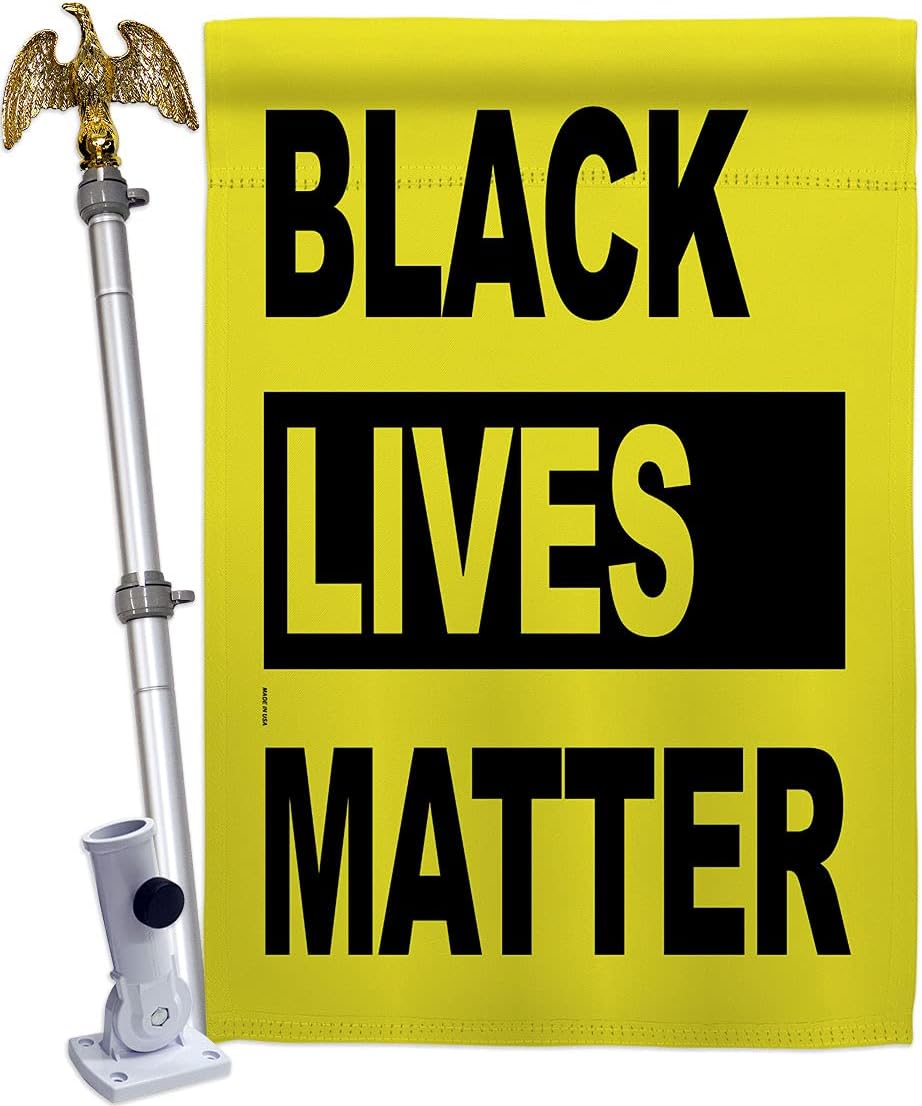 Black Lives Movement House Flag Eagle Set Support Cause BLM Anti Racism Revolution Equality Social Decoration Banner Small Garden Yard Gift Double-Sided, 28" x 40", Thick Fabric