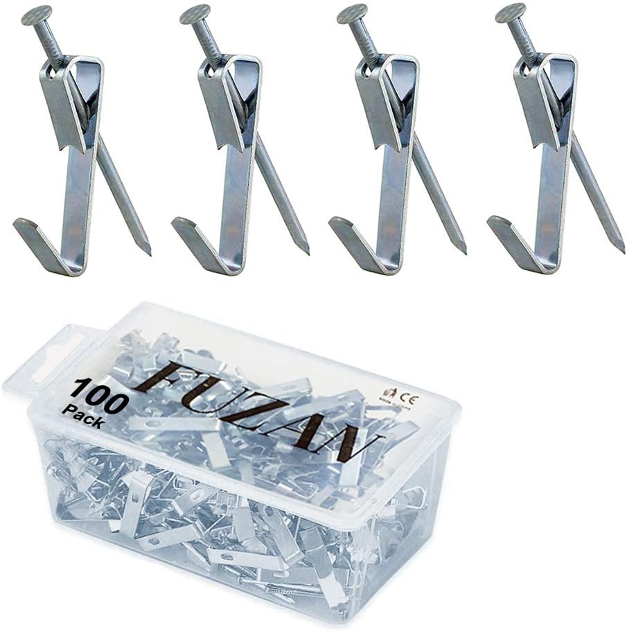 Picture Hangers (30lbs-100pcs), Picture Hooks with Nails, Professional Picture Hanging Kit on Wooden/Drywall for Canvas, Office Pictures, Clock, House Decoration - - 