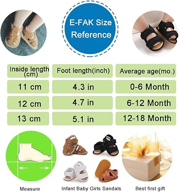 E-FAK Baby Boys Girls Summer Sandals Outdoor Beach Anti-Slip Rubber Soft Sole Newborn Toddler First Walker Shoes 0-18 Months