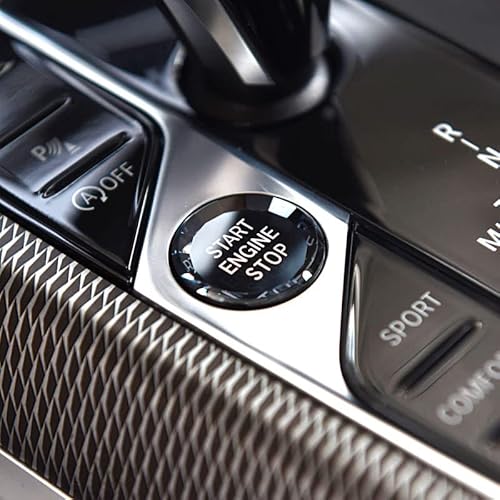 Mankaleilab 4Pcs Crystal Controls Gear Shift Knob Idrive Multimedia Controller Knob Start Button For Bmw 1 2 3 4 8 Z4 X5 X6 X7 (Logo Colormm) #TOP3