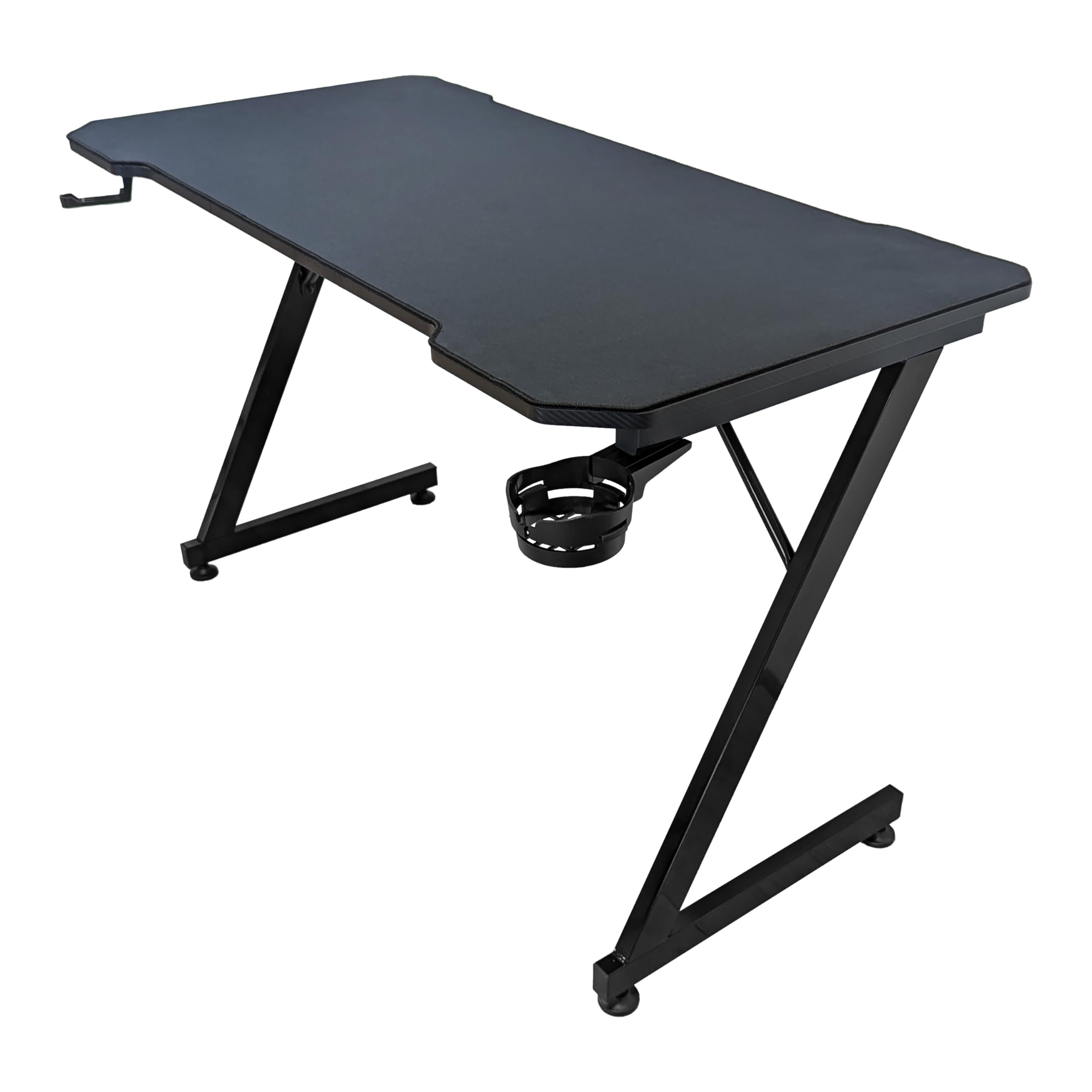 Subsonic Scrivania da Gioco 120 x 60 cm, Scrivania per Giocatori con Piano Ergonomico in Fibra di Carbonio Completamente Rivestito con Tappetino per Mouse XXL, Portabicchieri e Portacuffie da Gioco