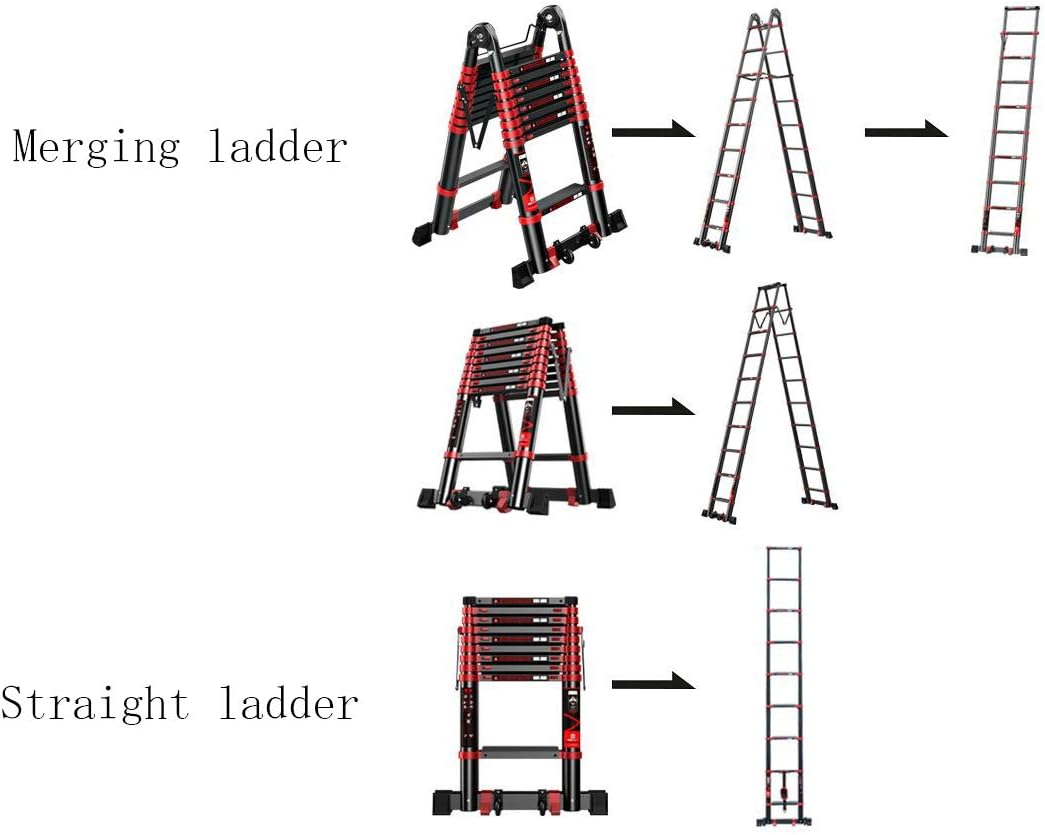 Aluminum Telescopic Extension Ladder Capacity A-Frame Telescoping Ladder Multi-Purpose Attic Staircase (Straight Ladder 5.5M/18.04ft)
