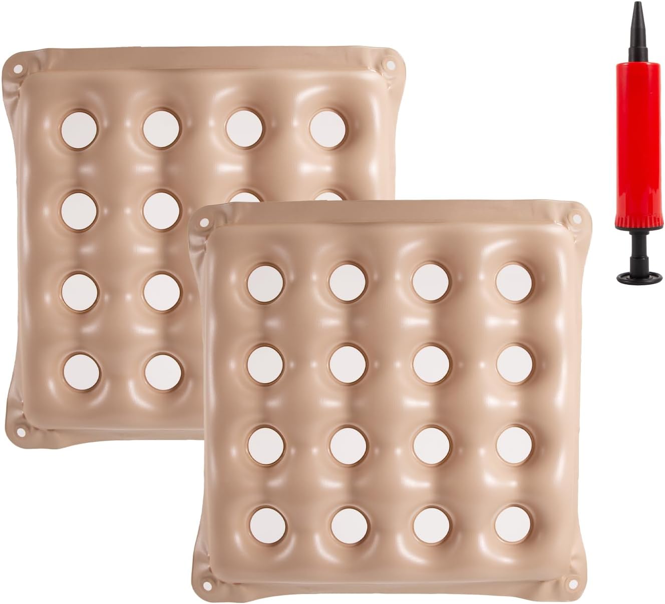 2 PCS Inflatable Seat Cushion,Waffle Cushion for Pressure Sores Chair Waffle Pillow,Travel Air Seat Cushion for Butt Tailbone,Sciatica,and Hemorrhoid Pain Relief,for Hiking Office Airplane Stadium Car