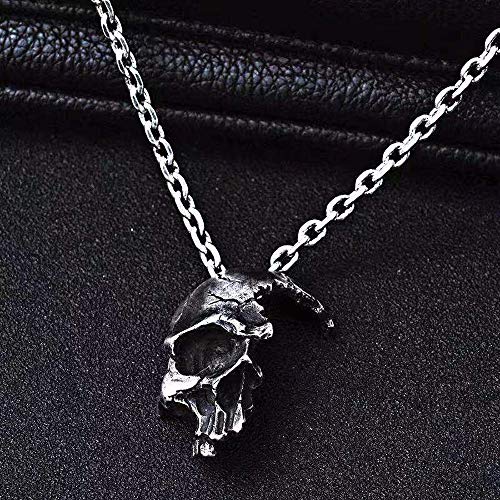 Hulkbidbv Necklace With A Jewelry Box Senior Alloy Half A Face Skull Punk Style Necklace Halloween Christmas Gift #TOP3