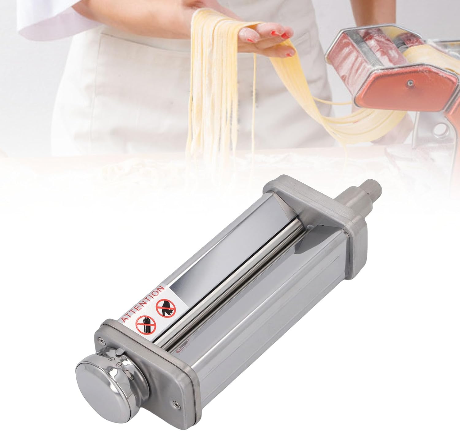 Stainless Steel Pasta Maker Cutter, Multifunctional pasta maker attachment for stand mixers, Manual Pasta Roller for Homemade Spaghetti, Fettuccine, Ravioli (Rough surface)