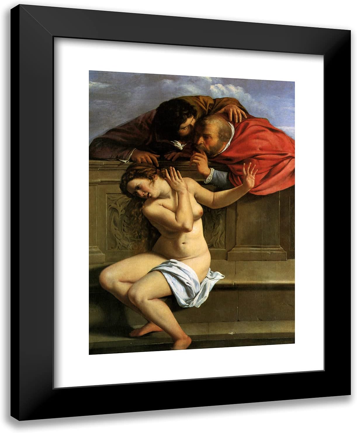 ArtDirect Gentileschi, Artemisia 19x24 Gold Ornate Framed Art Print with Double Matting Titled: Susanna and the Elders lll