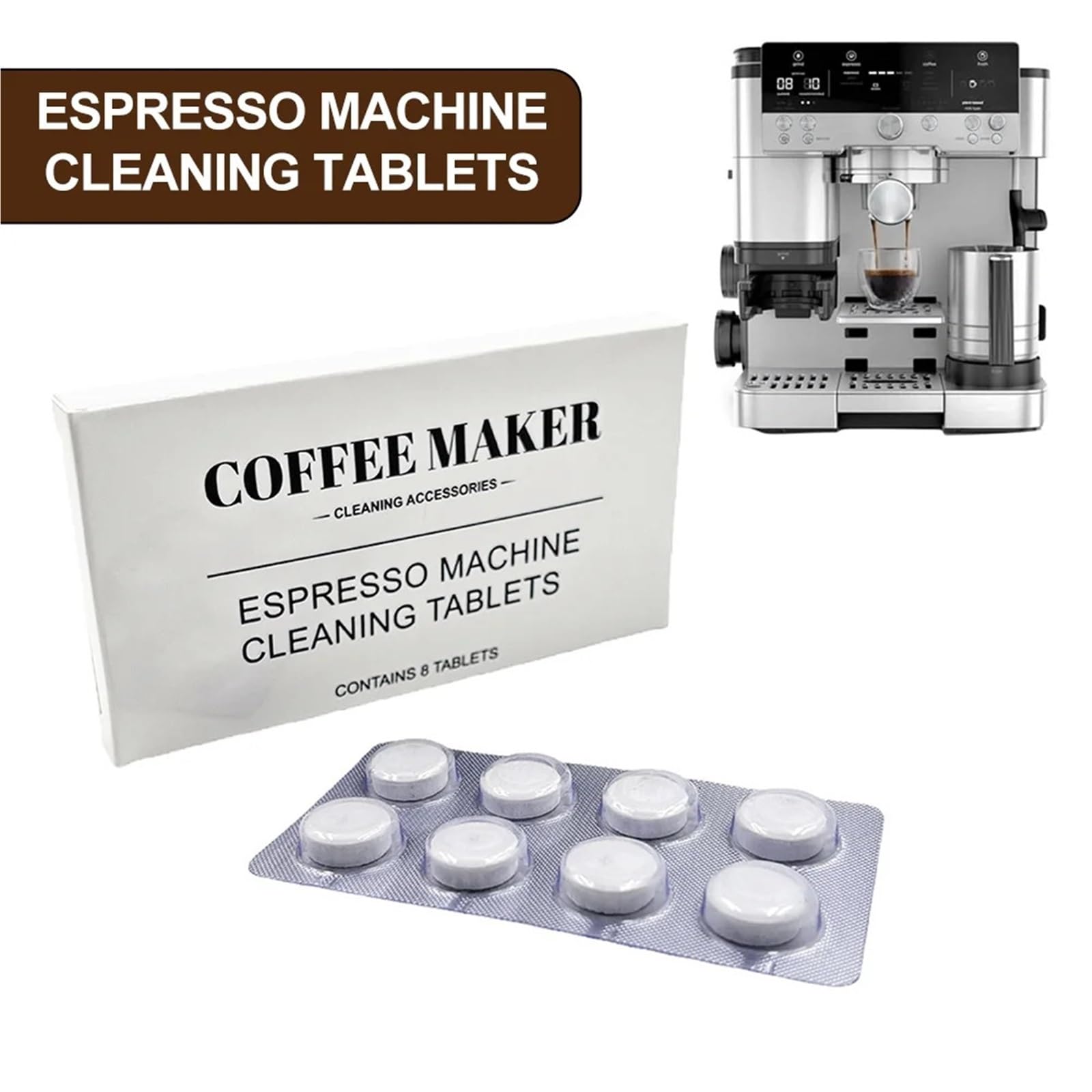 Waschmaschinenreiniger-Tabletten 8er-Pack Reinigungstabletten for Kaffeemaschinen(10 box)