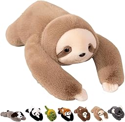 Weighted Animal Comfort Companion, Hugging Support Pillow for Stress Relief and Relaxation, Soft Cozy Animal Plush for Home, Office, and Cuddling, Multiple Sizes (Sloth,25.6in)