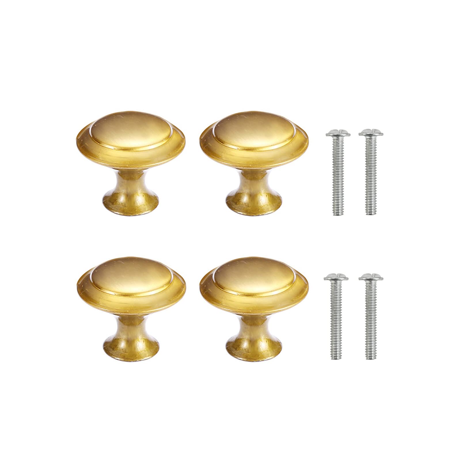 Yesmin Gold 4 Piece Cabinet Door Knobs,Cupboard Drawer Door Knob For Kitchen Furniture Cabinet Knob With Screws-(Small)