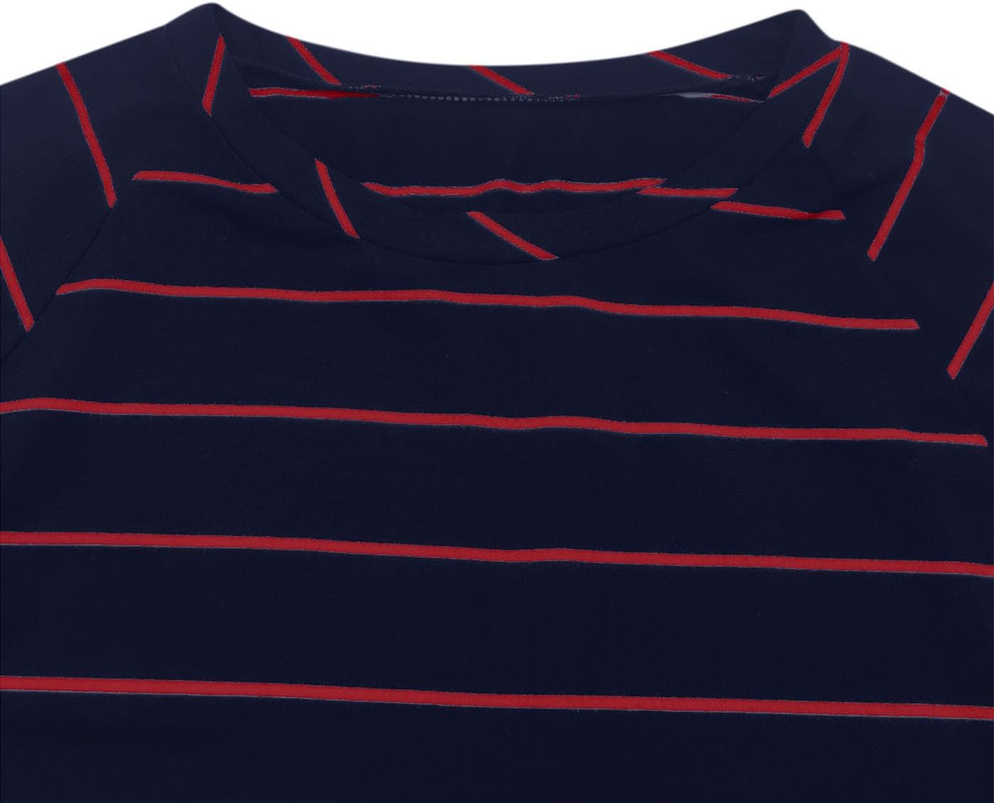 PRETTODAY Men's Striped T Shirts Raglan Long Sleeve Crew Neck Tee Casual Basic Blouse Tops - Image 5