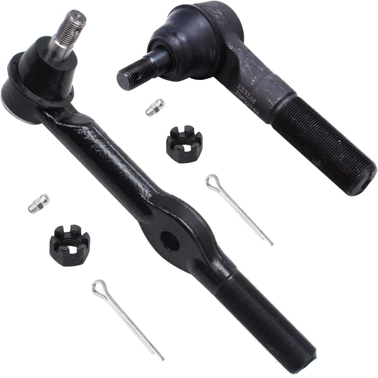 Detroit Axle - Front 7pc Tie Rods Track Bar Kit for 94-97 Dodge Ram 2500 3500, Outer Inner Tie Rod Ends Adjusting Sleeves Track Bar 1994 1995 1996 1997 Replacement