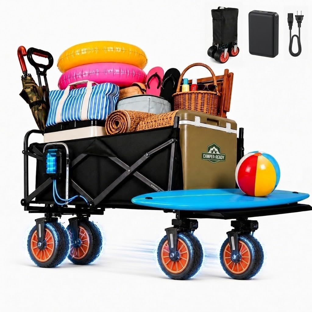 sushar Electric Wagon Cart with Expandable Tailgate