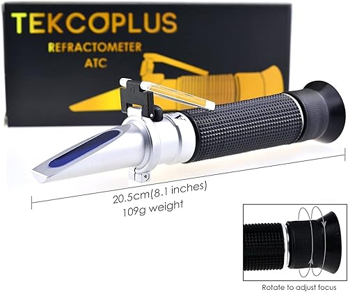 Miniatura 6 de 0-10% refractómetro Brix para probar contenido de azúcar jarabe de savia de arce, soluciones de azúcar de baja concentración, té, medición portátil
