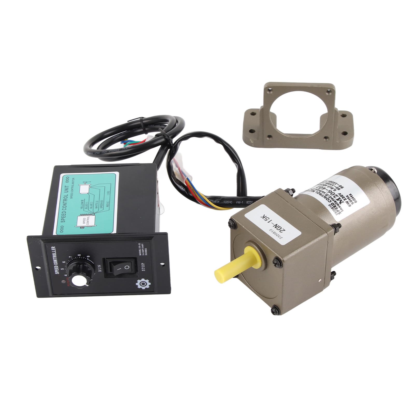 Motor de Engranajes Asíncrono Monofásico, CA 220 V 6 W, Velocidad Ajustable, Desaceleración, Rendimiento Superior, Ahorro de Energía para Uso Industrial (Relación de reducción 15k)