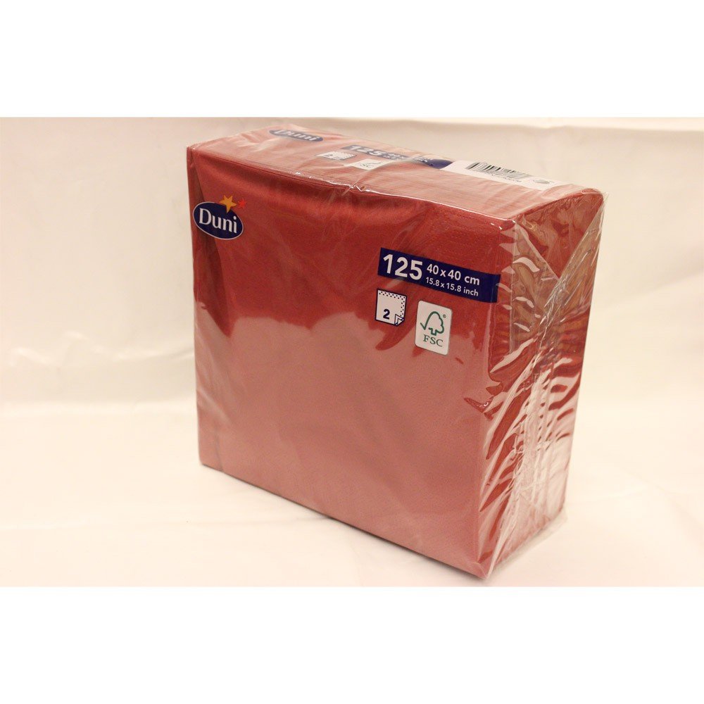 Duni Napkins Bordeaux 40 x 40 cm, 2 Ply, Pack of 125.