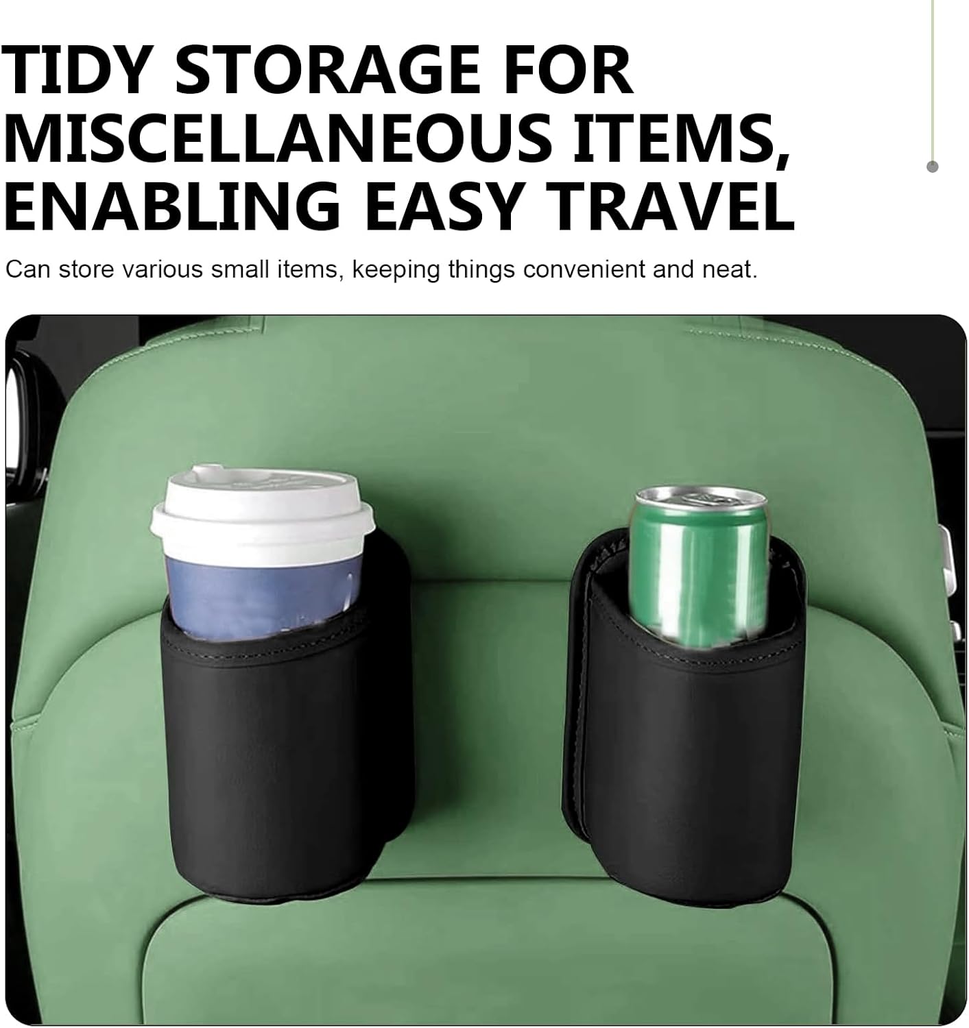 2 PCS Car Door Cup Holder, Clip On Storage Bag for Beverage Water Cup Mobile Phone, Multifunctional Waterproof Car Window Cups Holder, Universal Scratch-Resistant Backseat Storage Organizer - Image 6