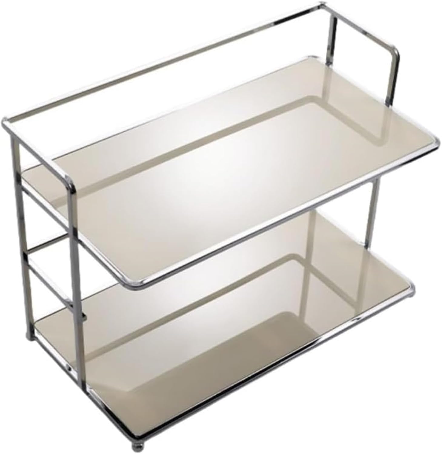 Desktop Cup Holder, 2-Tier Jewelry Rack, Metal Frame Display Stand, Countertop Storage Rack, Storage Shelf for Bathroom, Bedroom, Living Room