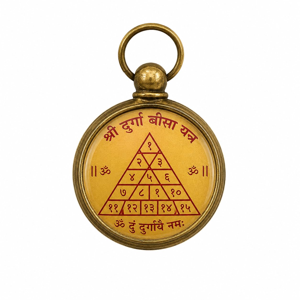 astrobj Durga Bisa Yantra Pendant Locket, Gold-Toned, Protection, Wealth and Prosperity, Spiritual Hindu Religious Jewellery | Copper Round Metal Charm | in Ashtadhatu for Men & Women Original | Siddh & Enersiged-picture-39