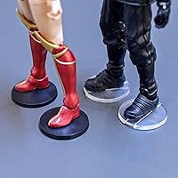 FIGURESLAB 56PCS 6 Inch Action Figure Display Stands for Marvel Legends, GI Joe Classified, DC, MOTU - Clear & Black Mix