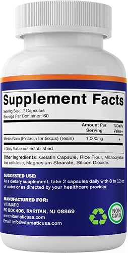 Miniatura 8 de Vitamatic Masilla de masilla de 1000 mg - Paquete de 3 (360 cápsulas en total) Apoyo para la función digestiva, salud gastrointestinal, sistema