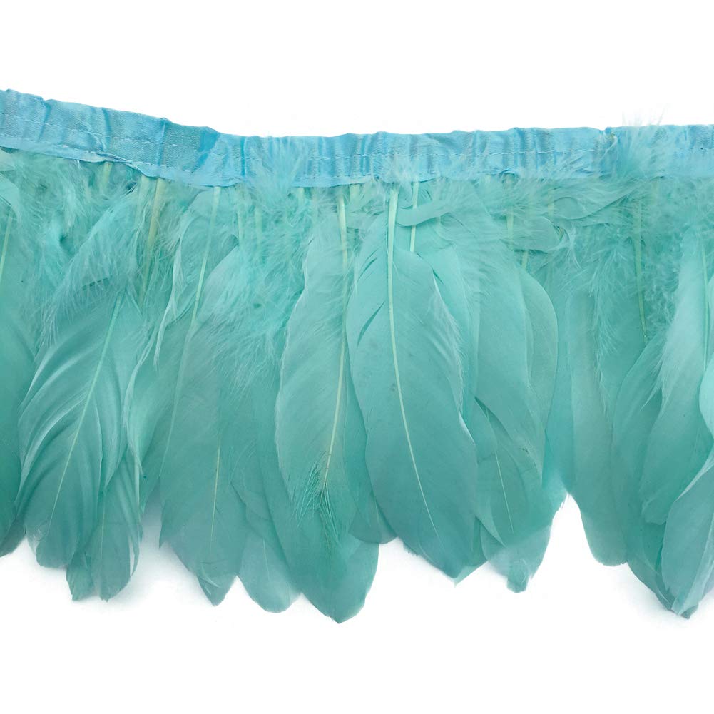 Sowder Mint Green Duck Goose Feather Trim Fringe 2 Yards(Mint Green)